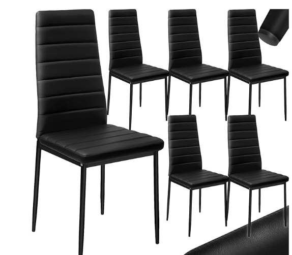set van 6 zwarte stoelen van tectake home!