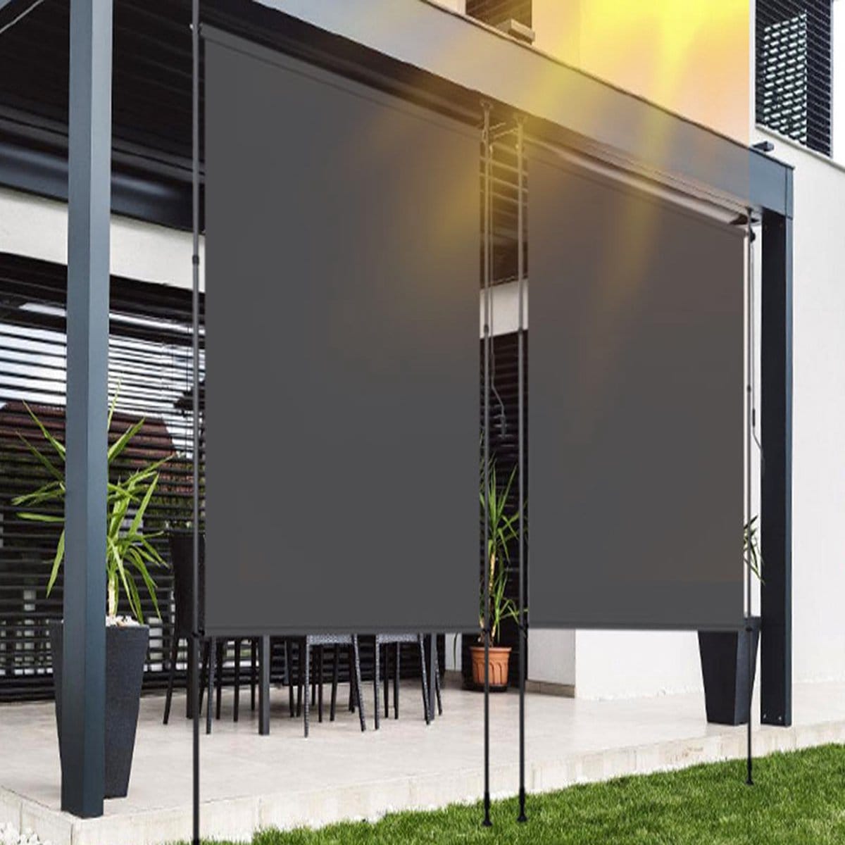 rolgordijn voor buiten 120 x 270 cm antraciet